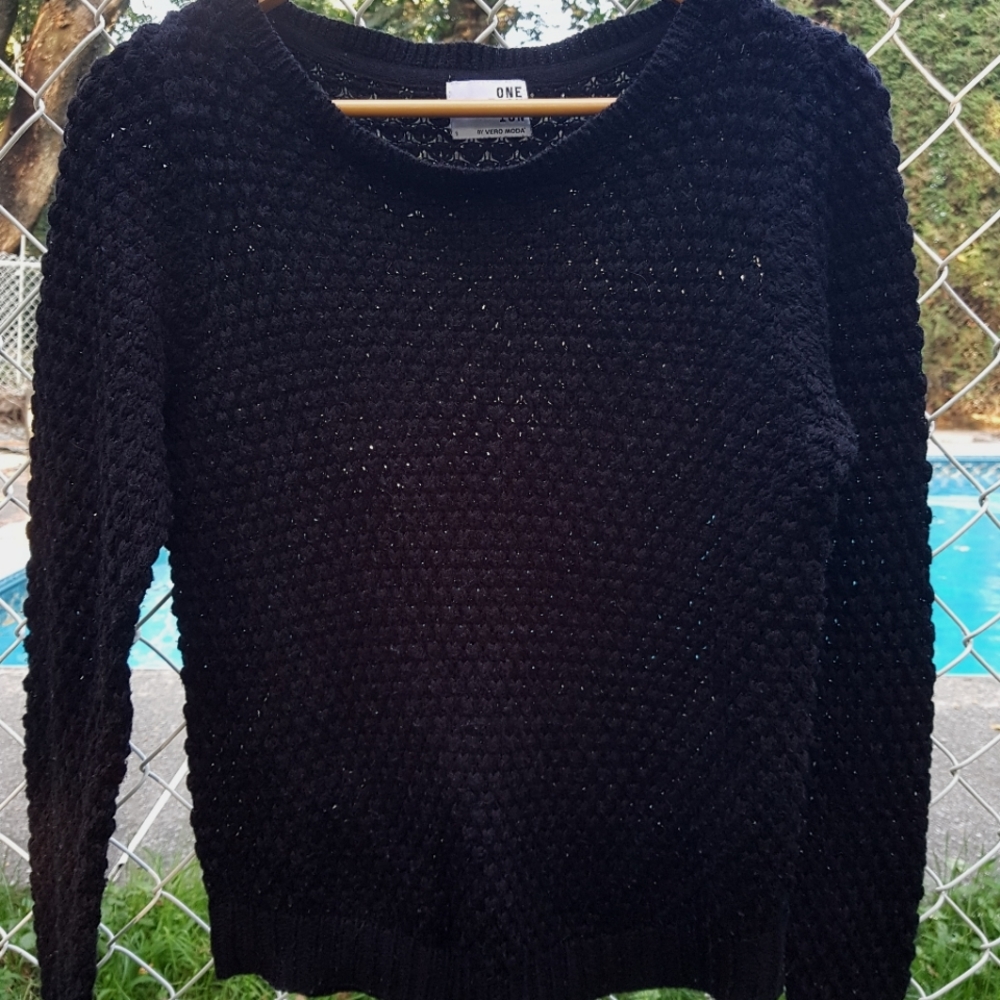 Black long-sleeve sweater